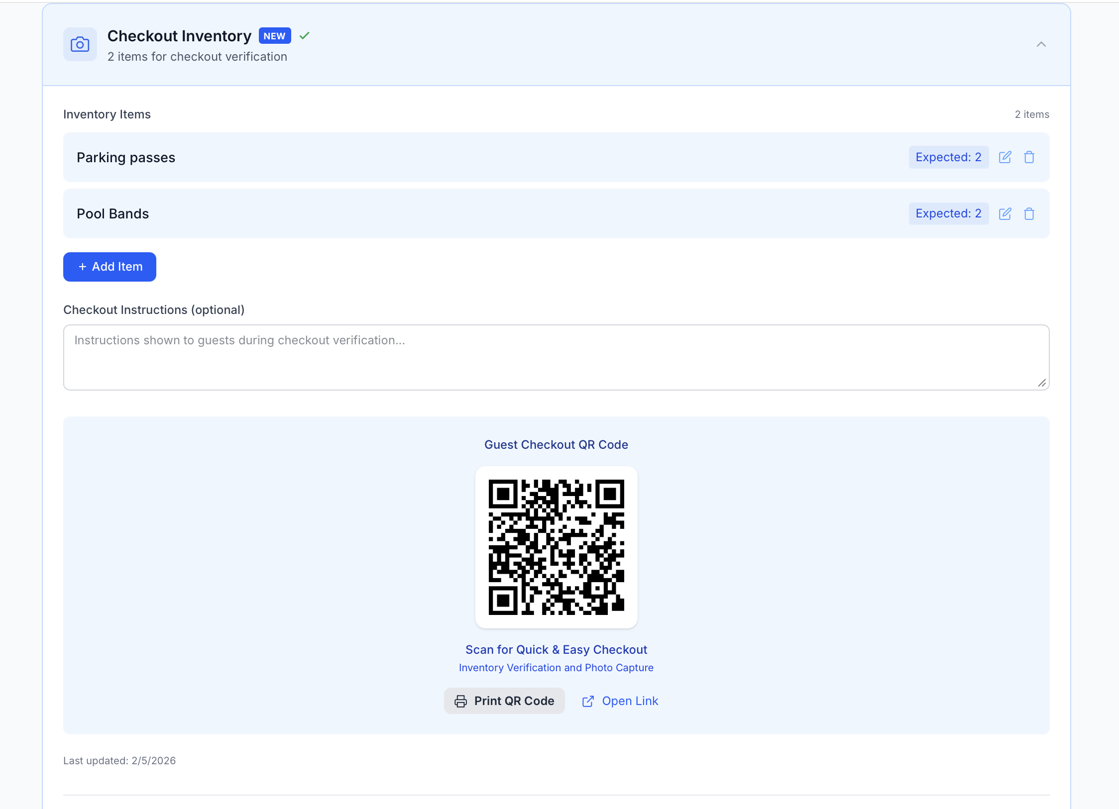 Checkout inventory admin view