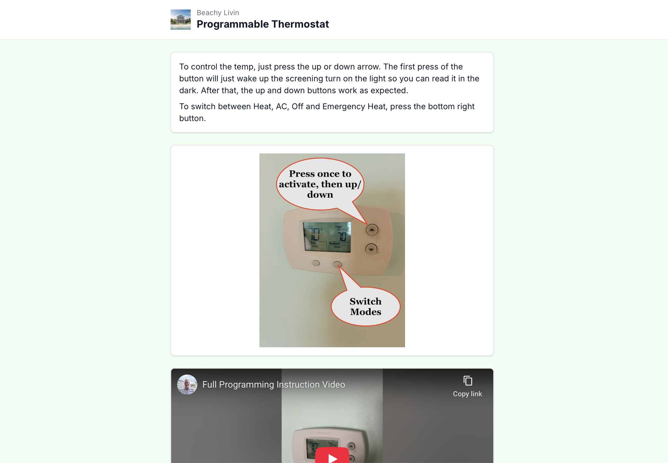 Guest instruction view