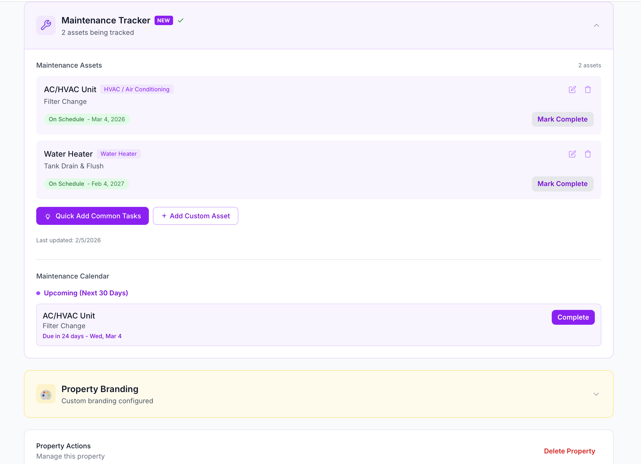 Maintenance tracker dashboard